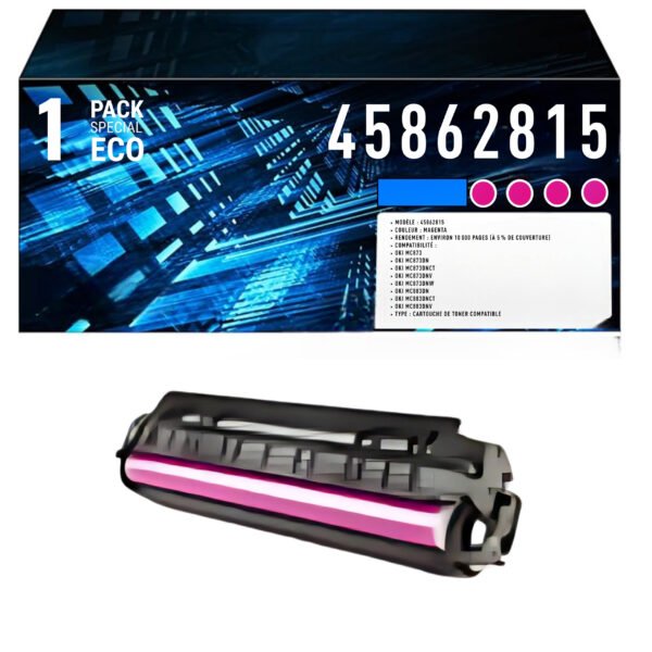 Cartouche de Toner Magenta Compatible 45862815 – 24 000 pages