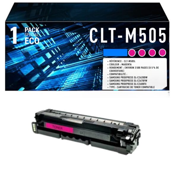 Cartouche de Toner Magenta Compatible Samsung CLT-M505L – 3 500 pages