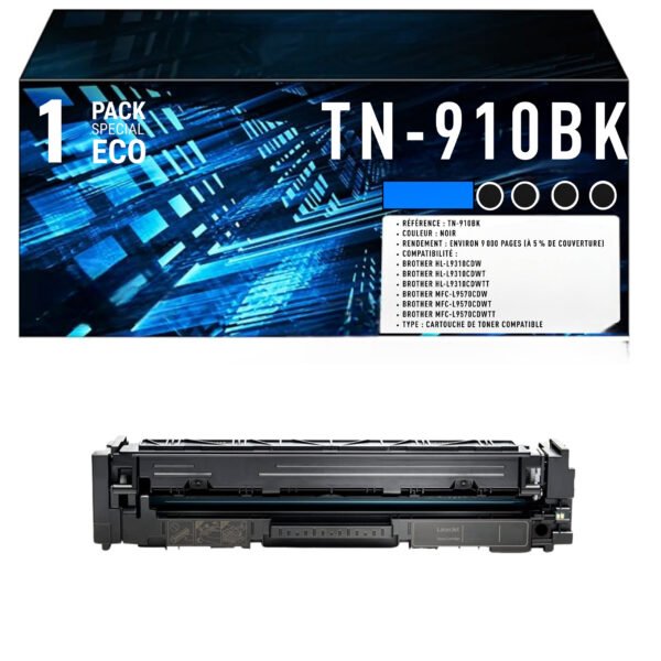 Cartouche de Toner Noir Compatible Brother TN-910BK – 9 000 pages