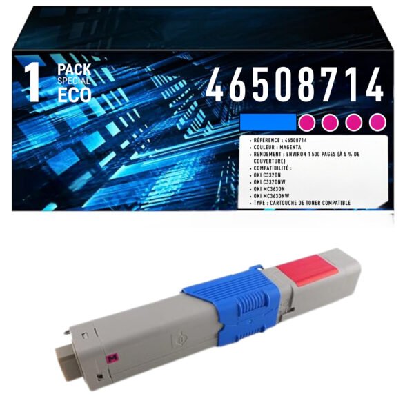 Cartouche de Toner Noir Compatible OKI 46508714 – 7 000 pages