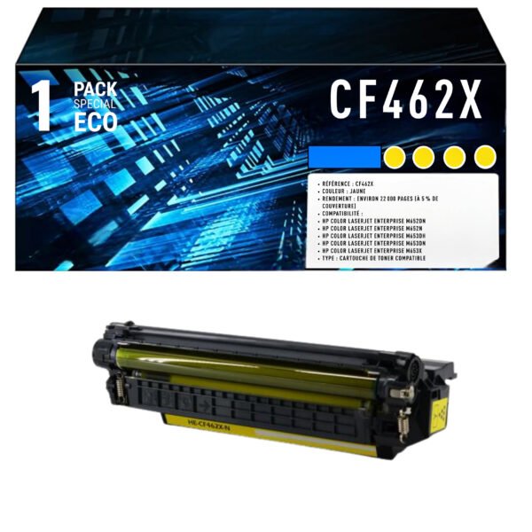 Cartouche de Toner Jaune Compatible HP 656X (CF462X) – 22 000 pages