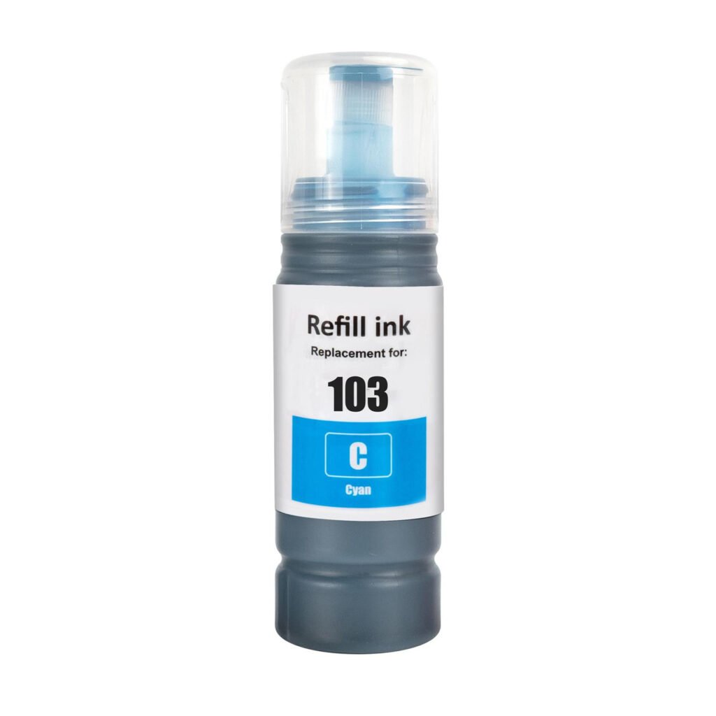 Bouteille d'encre compatible Epson 103 cyan 70ml – EcoTank L3110 L3150